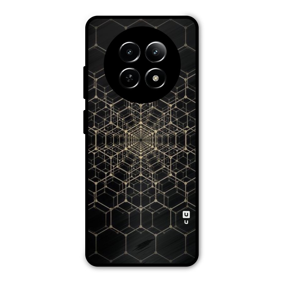 Gold Web Metal Back Case for Realme Narzo 70x 5G
