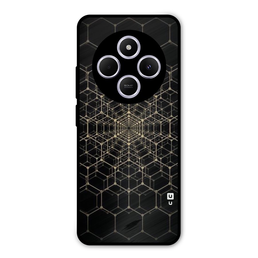 Gold Web Metal Back Case for Redmi 14C