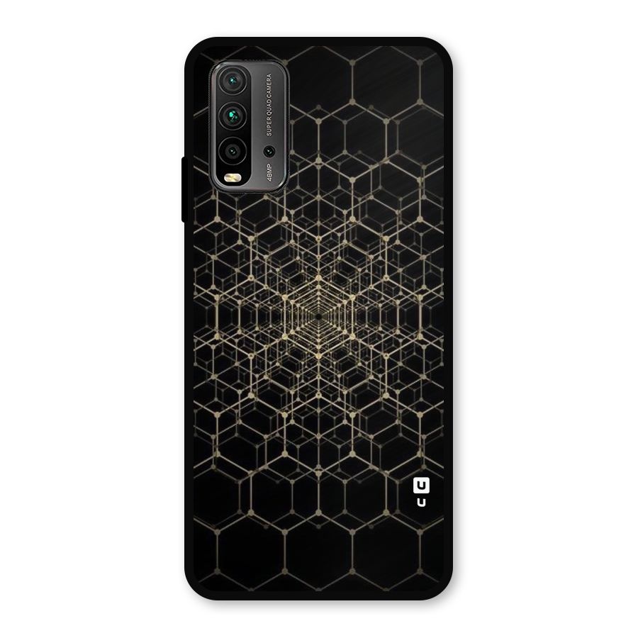 Gold Web Metal Back Case for Redmi 9 Power