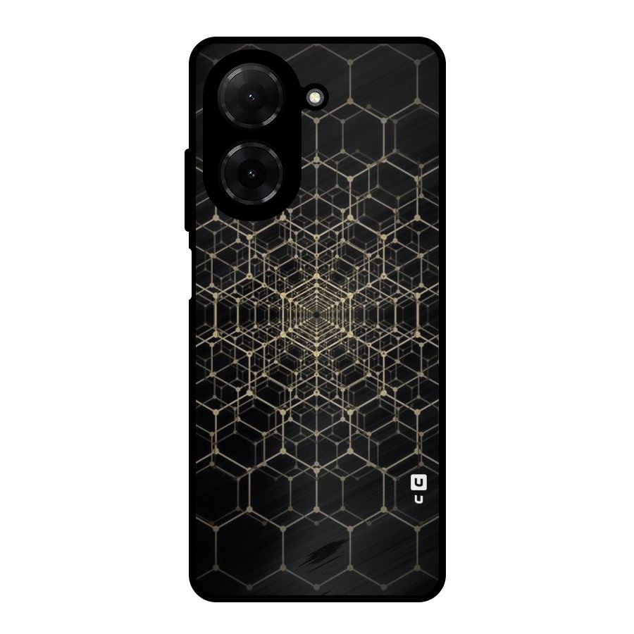 Gold Web Metal Back Case for Redmi A5 4G