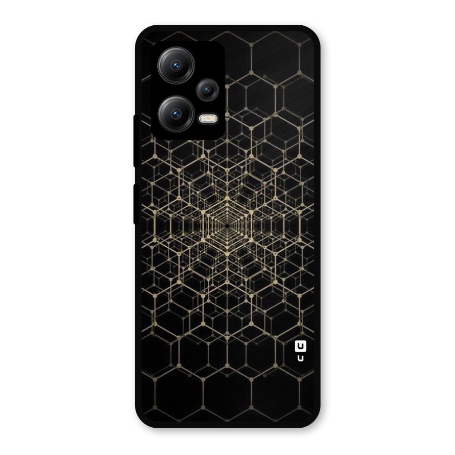 Gold Web Metal Back Case for Redmi Note 12 5G