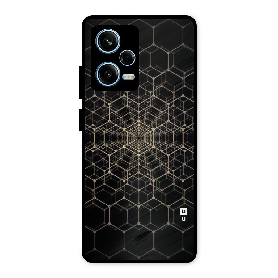 Gold Web Metal Back Case for Redmi Note 12 Pro