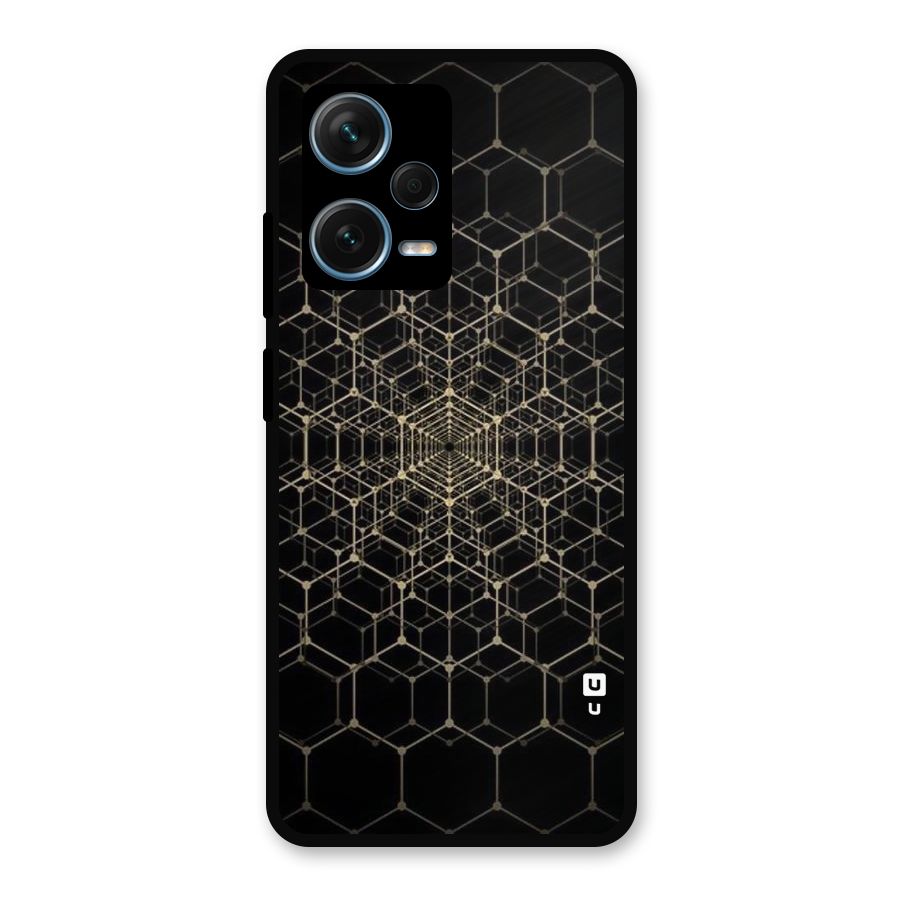 Gold Web Metal Back Case for Redmi Note 12 Pro Plus 5G