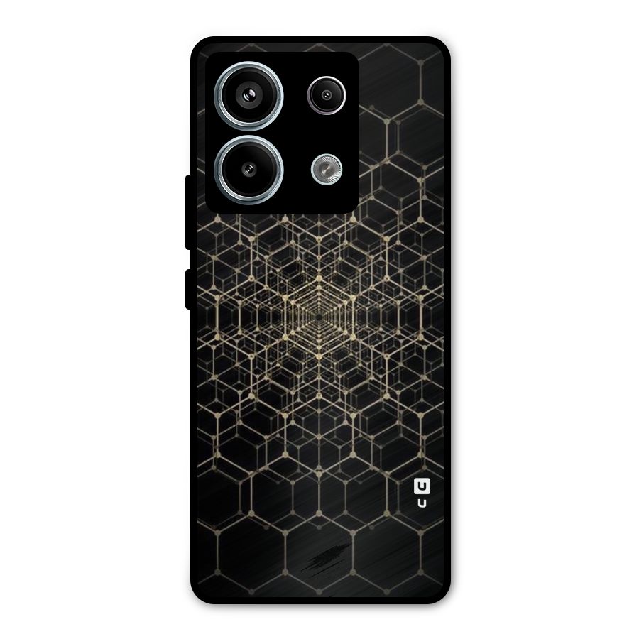 Gold Web Metal Back Case for Redmi Note 13 Pro 5G