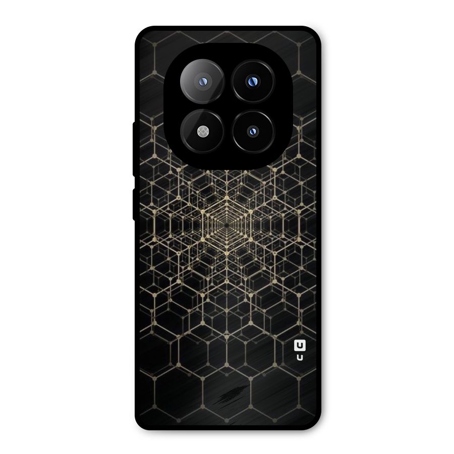 Gold Web Metal Back Case for Redmi Note 14 Pro Plus 5G