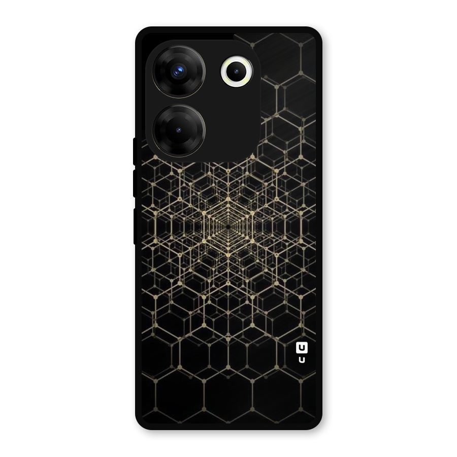 Gold Web Metal Back Case for Tecno Camon 20 Pro