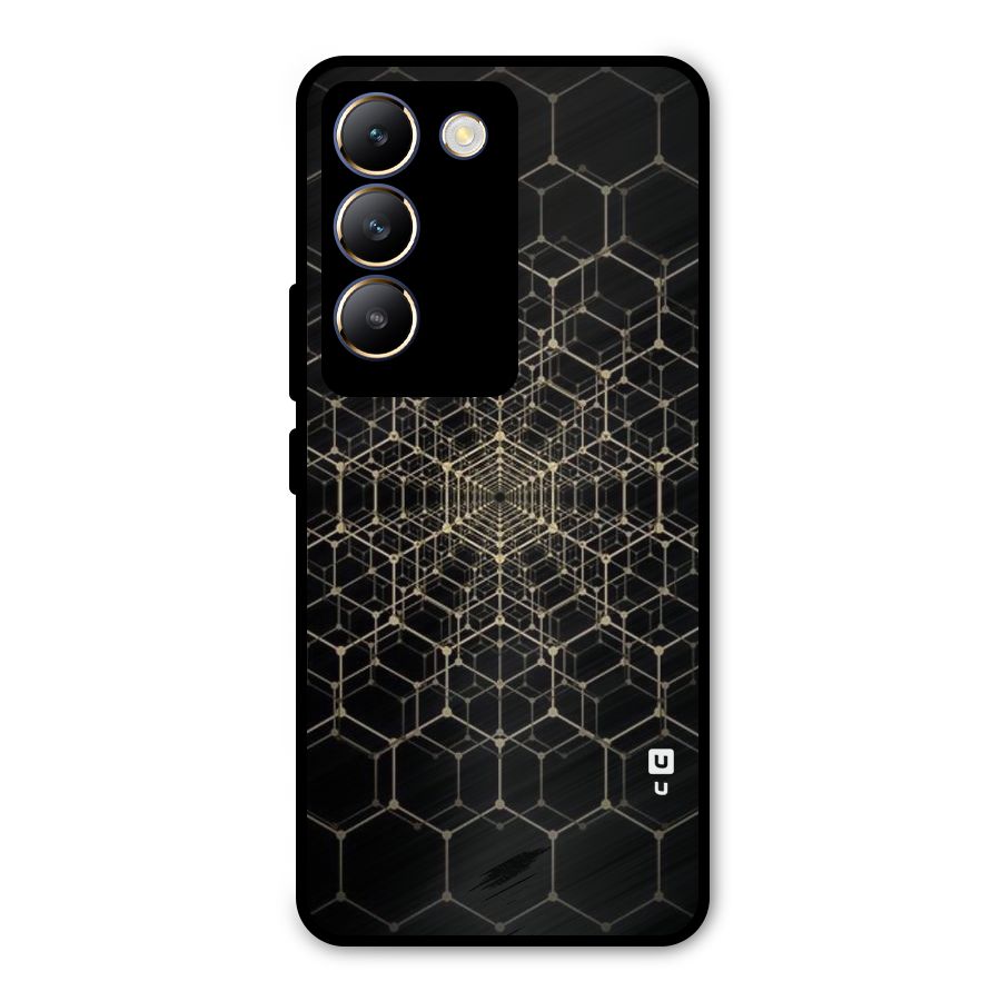 Gold Web Metal Back Case for Vivo T3 5G