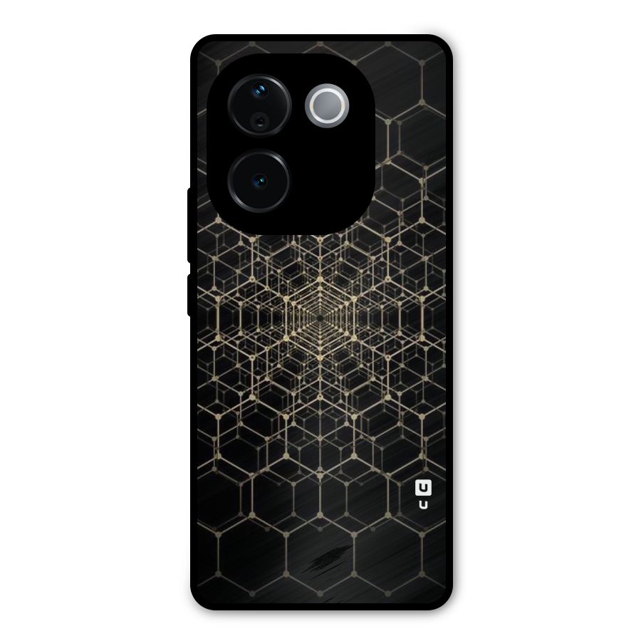 Gold Web Metal Back Case for Vivo T3 Pro