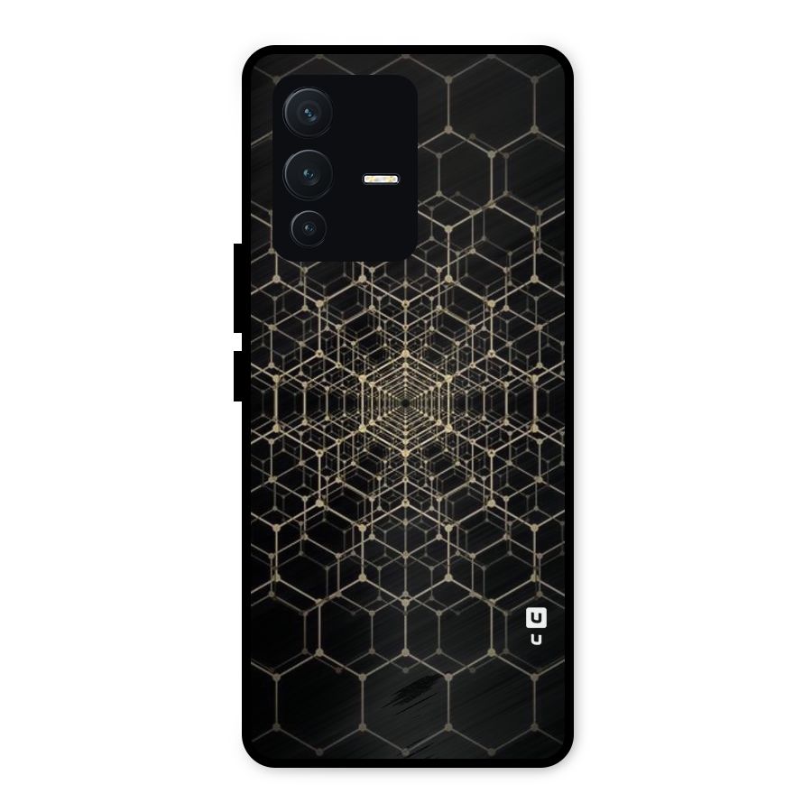 Gold Web Metal Back Case for Vivo V23 5G