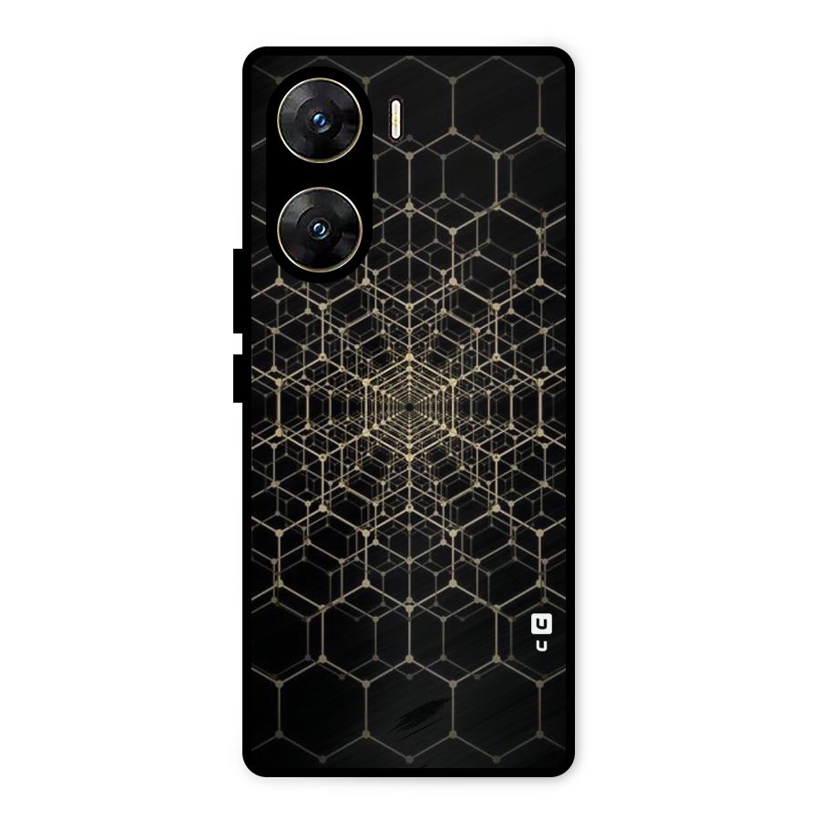 Gold Web Metal Back Case for Vivo V29e