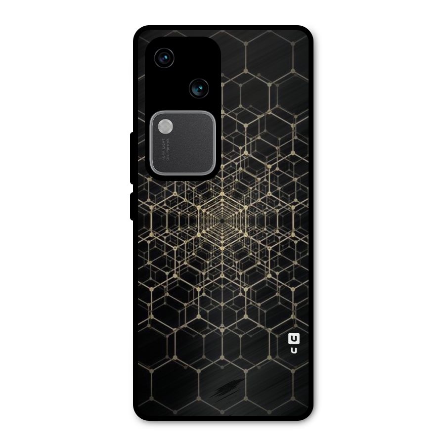 Gold Web Metal Back Case for Vivo V30