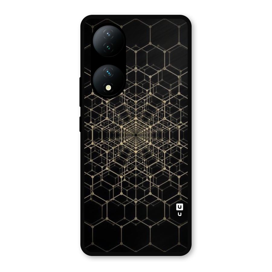Gold Web Metal Back Case for Vivo Y100