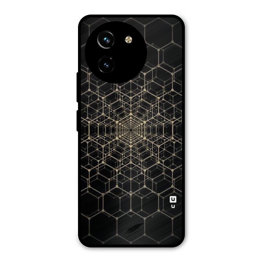 Gold Web Metal Back Case for Vivo Y200i