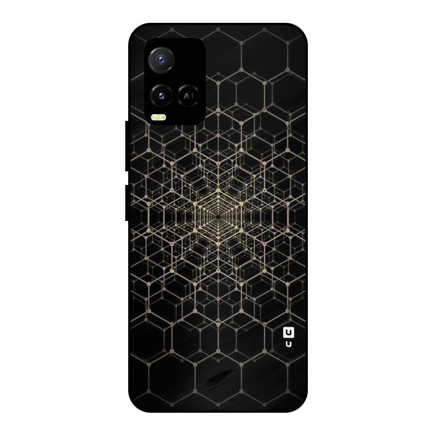 Gold Web Metal Back Case for Vivo Y21G