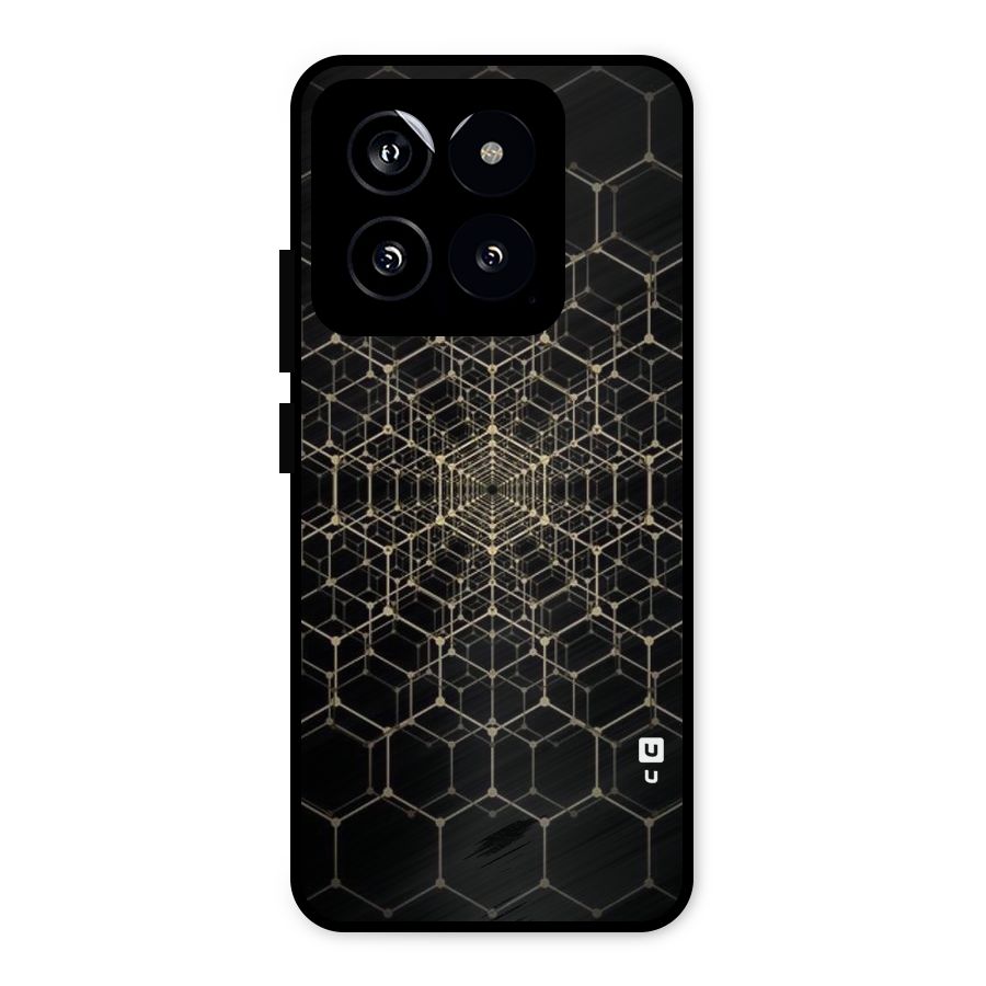 Gold Web Metal Back Case for Xiaomi 14
