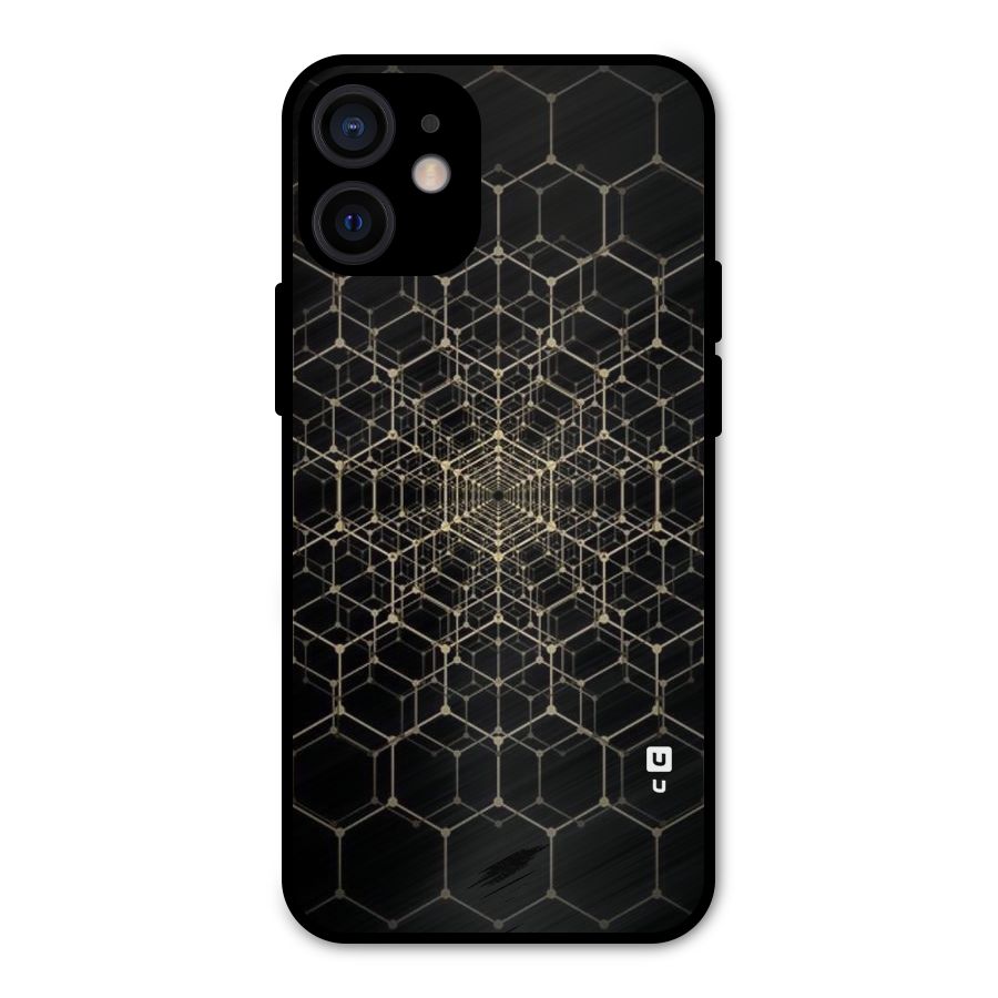 Gold Web Metal Back Case for iPhone 12 Mini