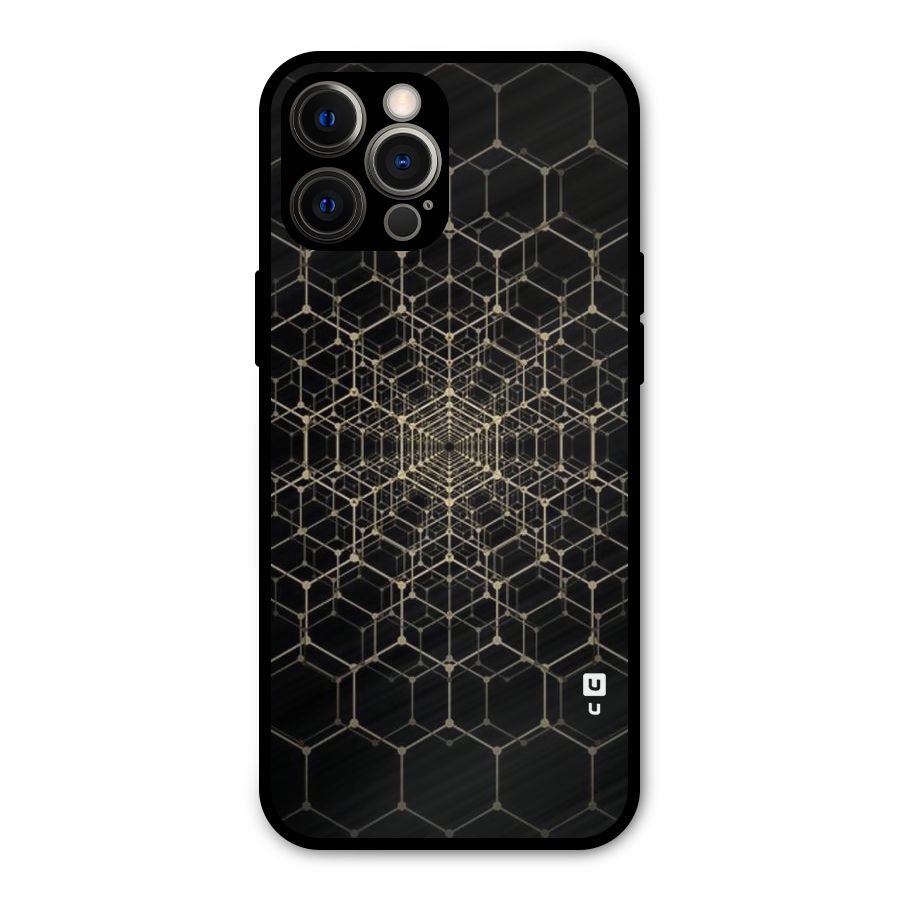 Gold Web Metal Back Case for iPhone 12 Pro Max