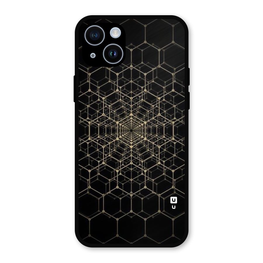 Gold Web Metal Back Case for iPhone 14