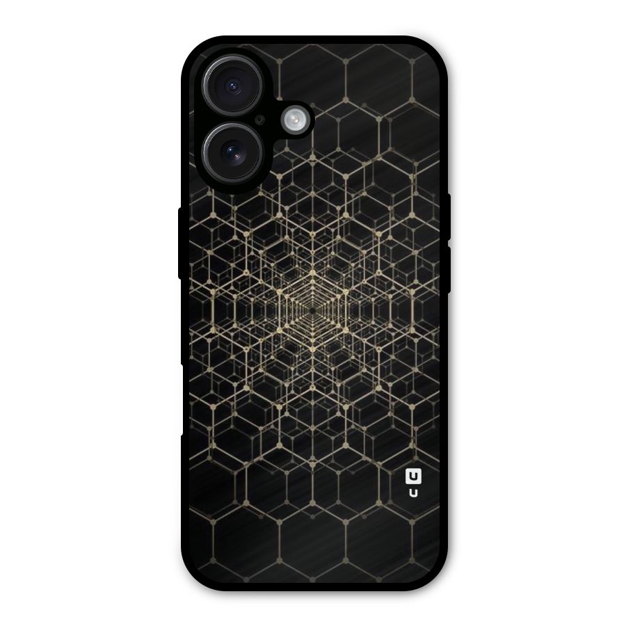 Gold Web Metal Back Case for iPhone 16