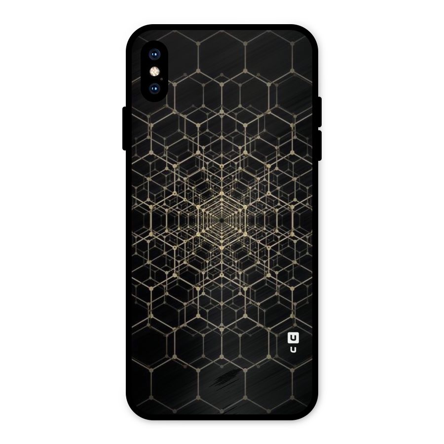 Gold Web Metal Back Case for iPhone XS Max