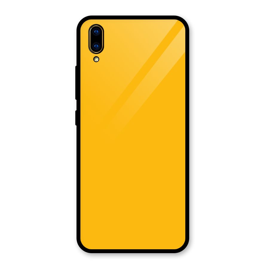 Gold Yellow Glass Back Case for Vivo V11 Pro