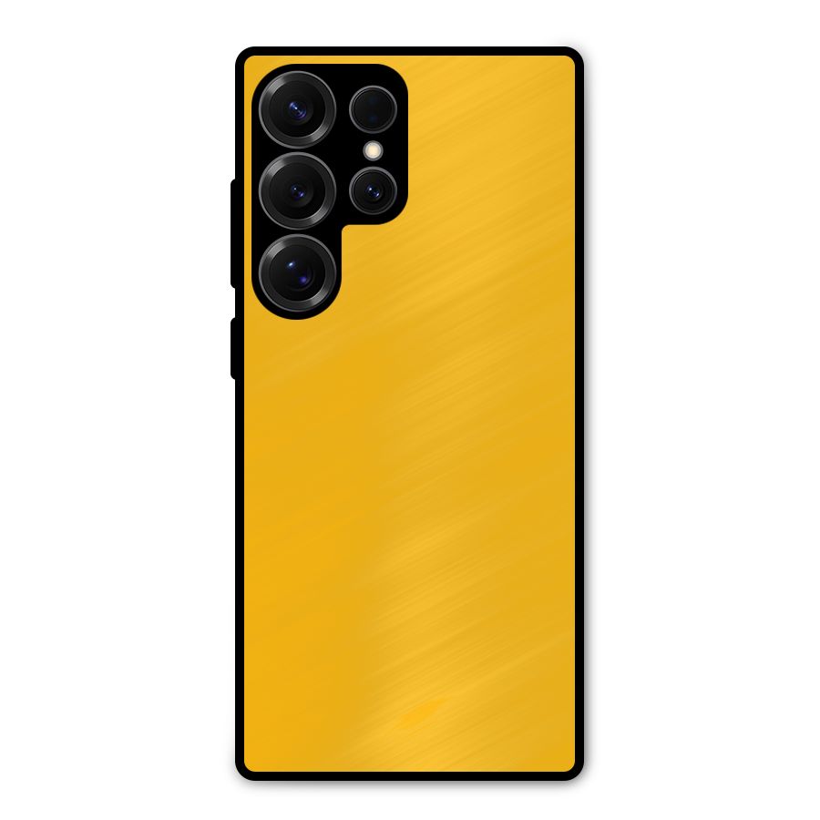 Gold Yellow Metal Back Case for Galaxy S25 Ultra