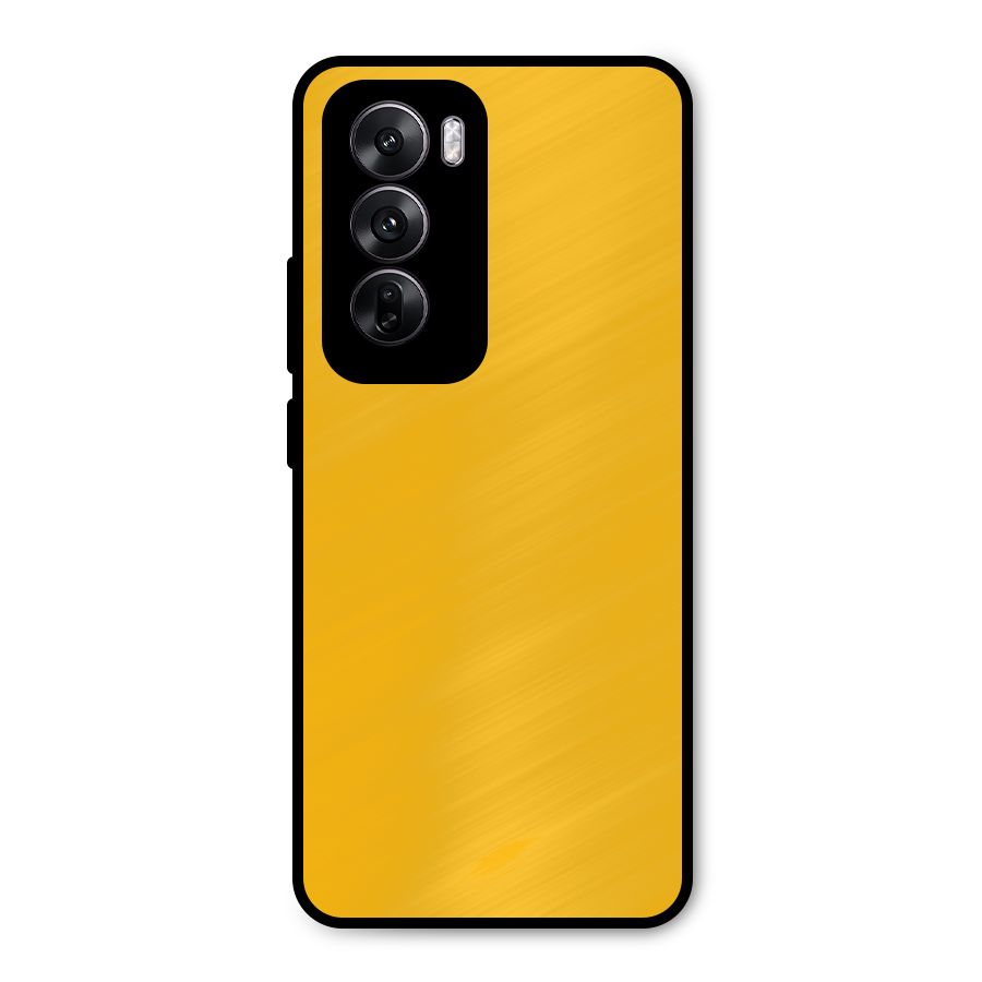 Gold Yellow Metal Back Case for Oppo Reno12