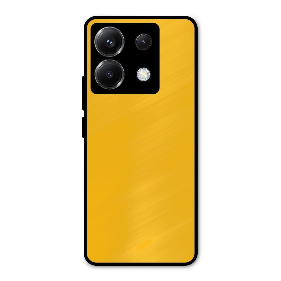 Gold Yellow Metal Back Case for Poco X6