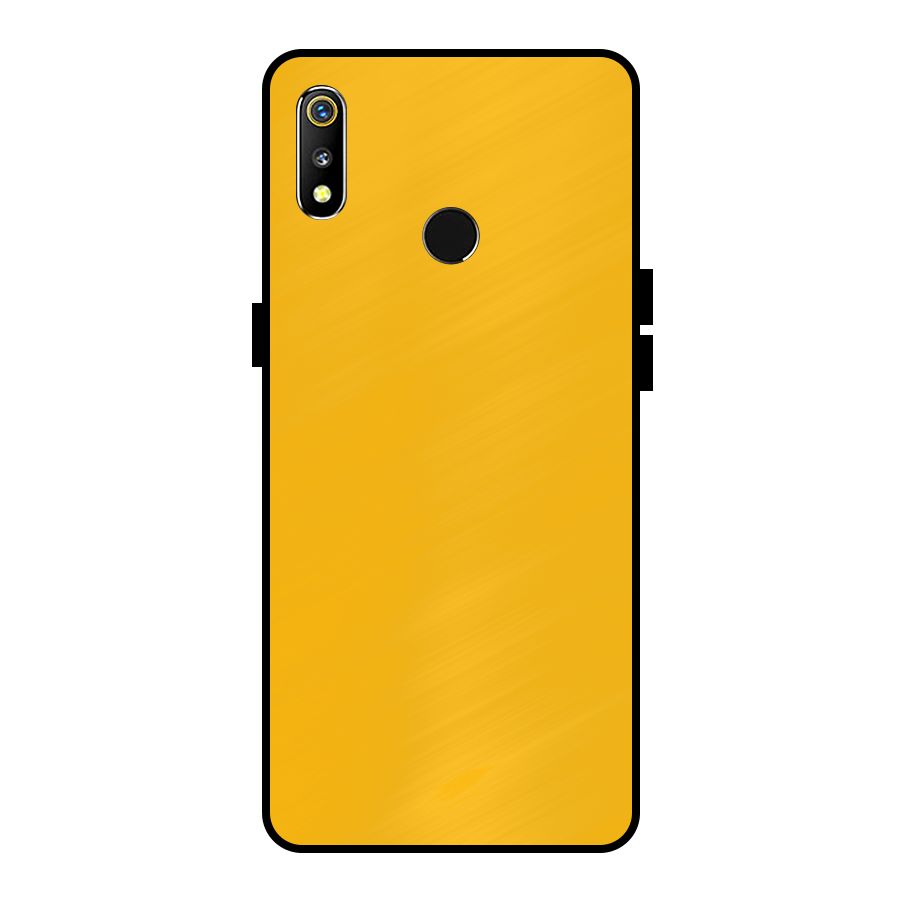 Gold Yellow Metal Back Case for Realme 3