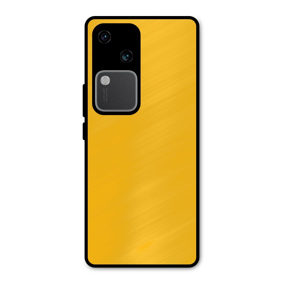 Gold Yellow Metal Back Case for Vivo V30 Pro