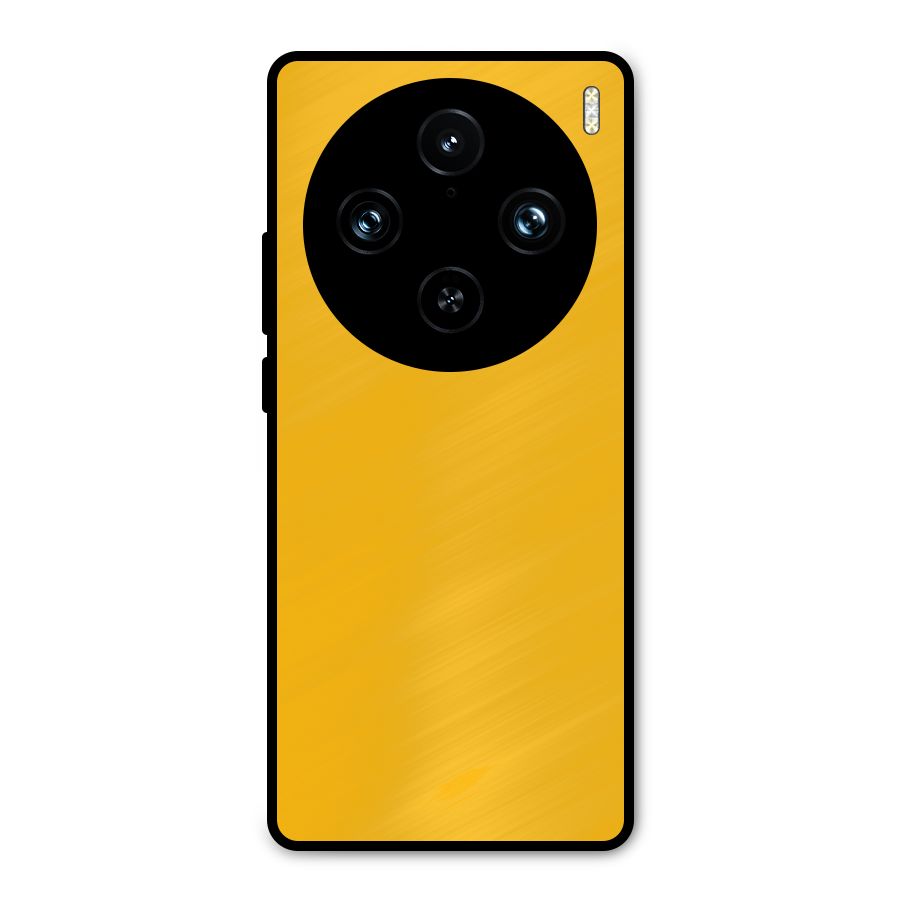 Gold Yellow Metal Back Case for Vivo X100 Pro
