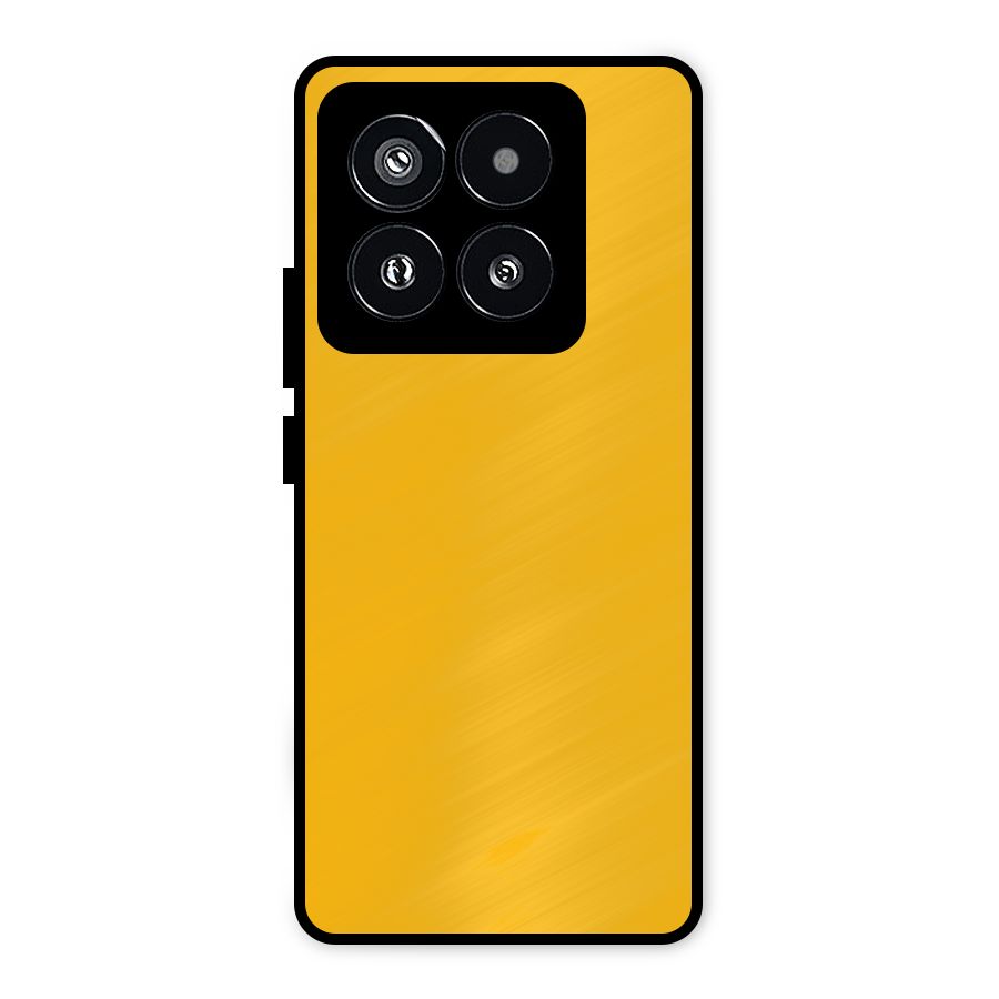 Gold Yellow Metal Back Case for Xiaomi 14 Pro