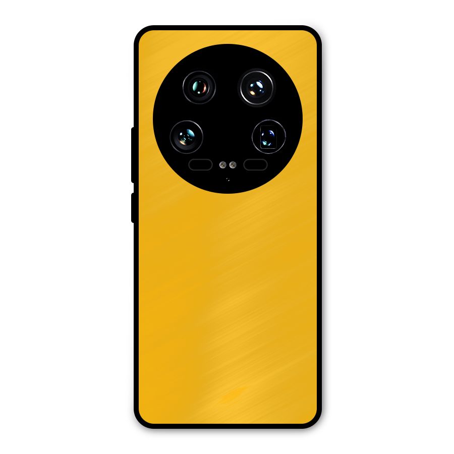 Gold Yellow Metal Back Case for Xiaomi 14 Ultra