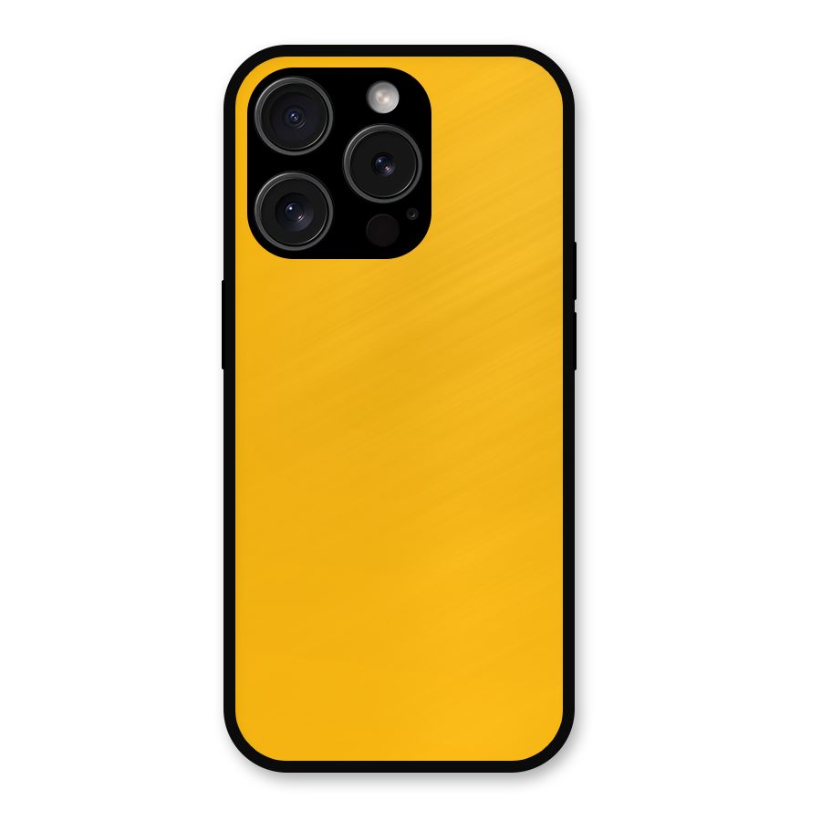 Gold Yellow Metal Back Case for iPhone 15 Pro