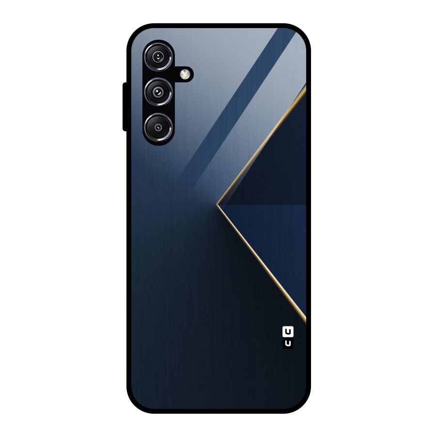 Golden Blue Triangle Glass Back Case for Galaxy M34 5G