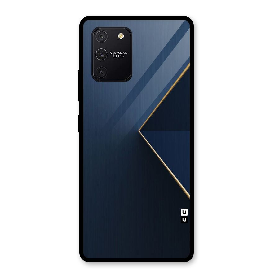 Golden Blue Triangle Glass Back Case for Galaxy S10 Lite