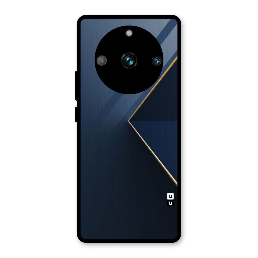 Golden Blue Triangle Glass Back Case for Realme 11 Pro Plus