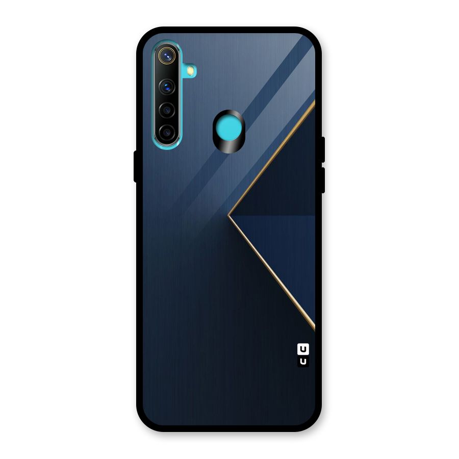 Golden Blue Triangle Glass Back Case for Realme 5