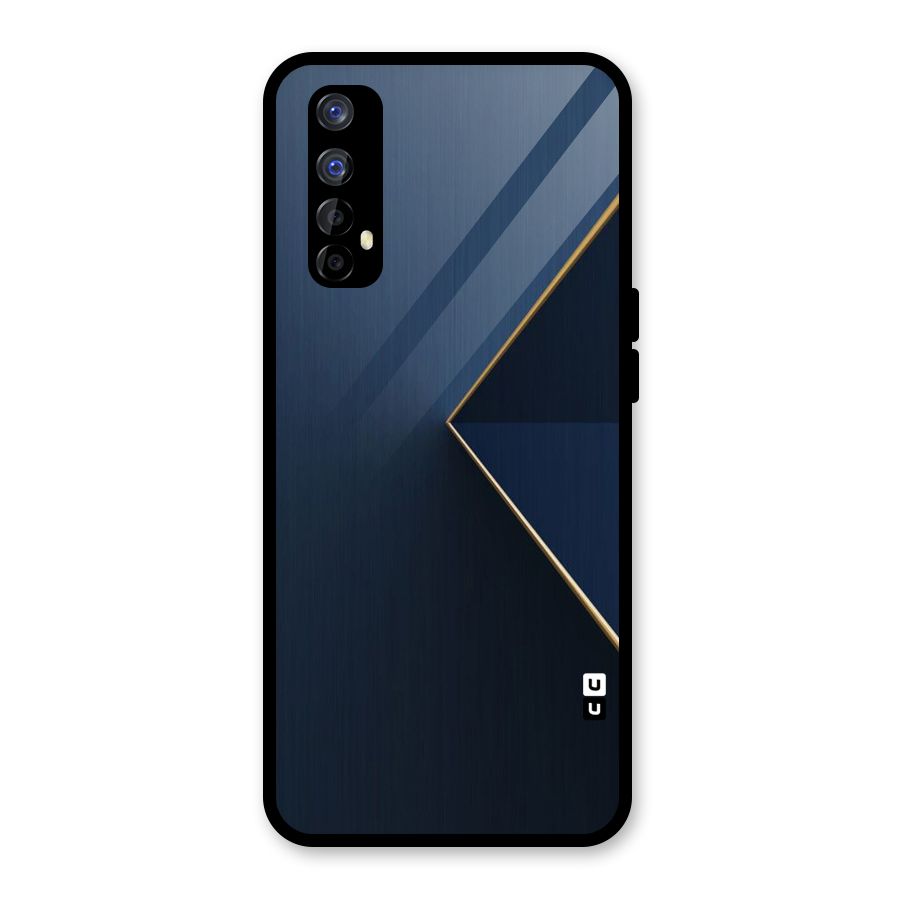 Golden Blue Triangle Glass Back Case for Realme 7