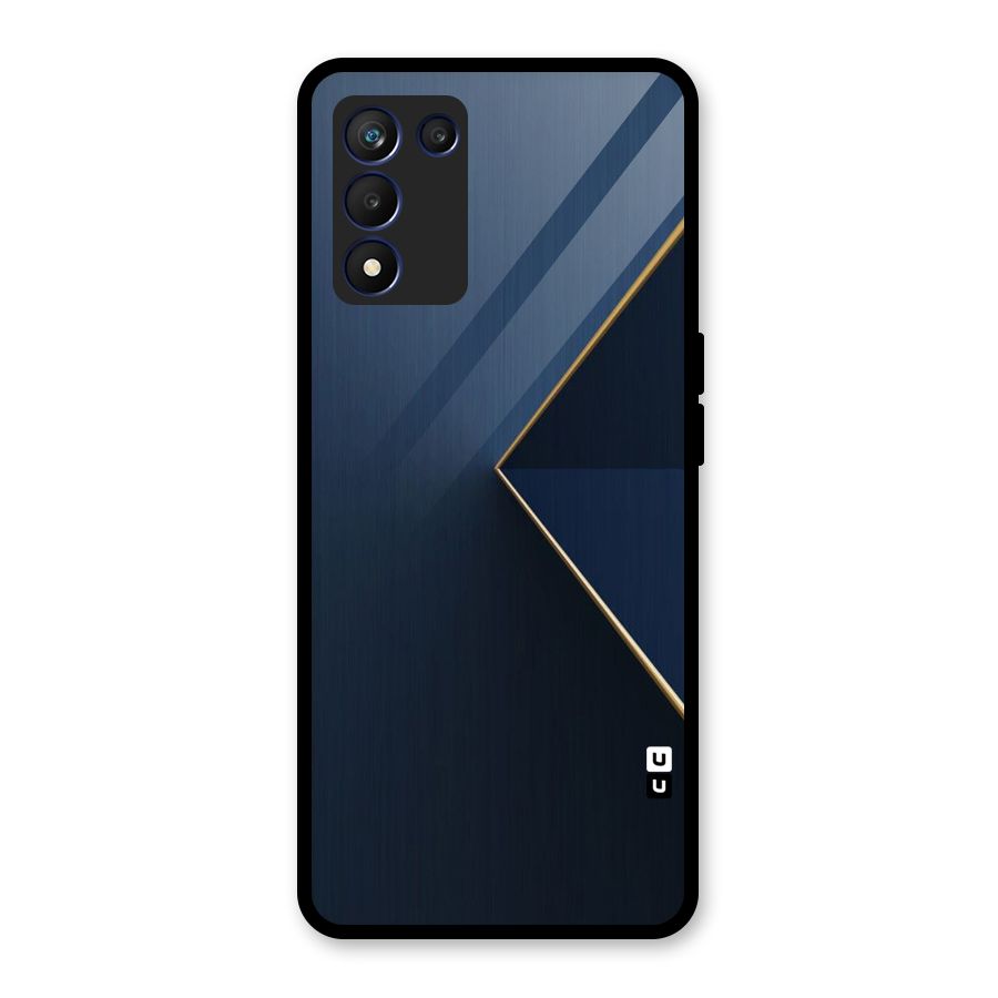 Golden Blue Triangle Glass Back Case for Realme 9 5G Speed