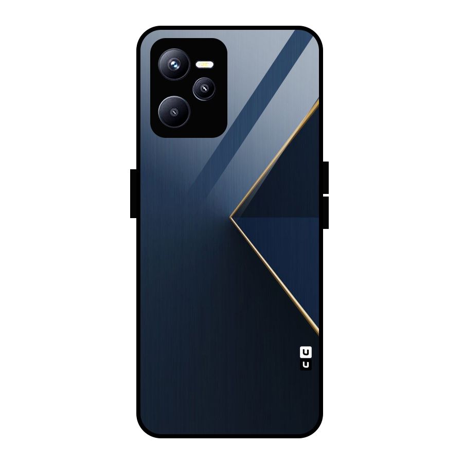 Golden Blue Triangle Glass Back Case for Realme C35