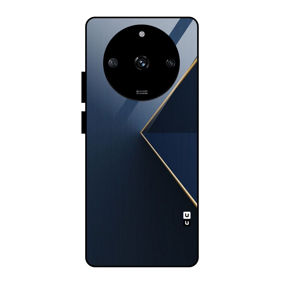Golden Blue Triangle Glass Back Case for Realme Narzo 60 5G