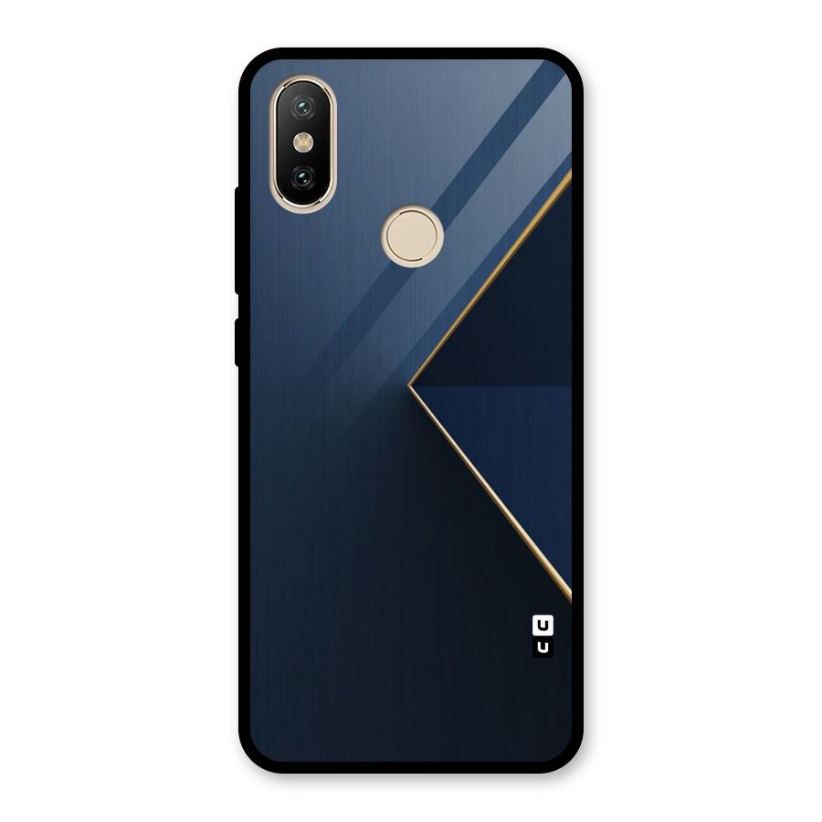 Golden Blue Triangle Glass Back Case for Redmi A2