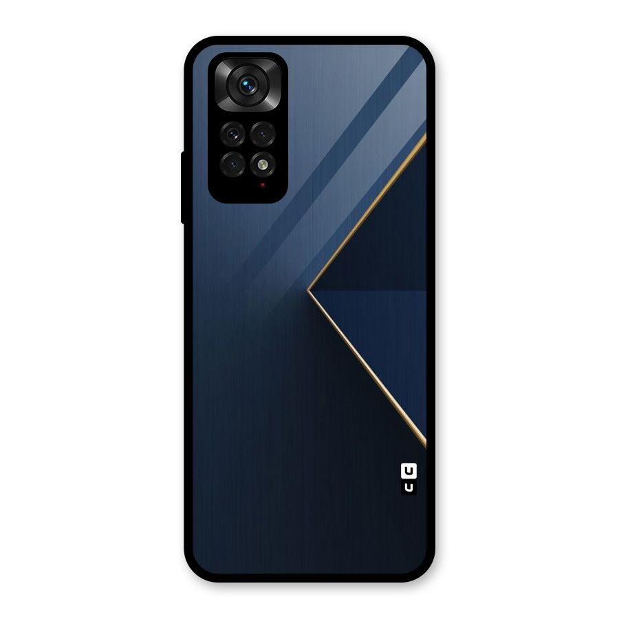 Golden Blue Triangle Glass Back Case for Redmi Note 11S