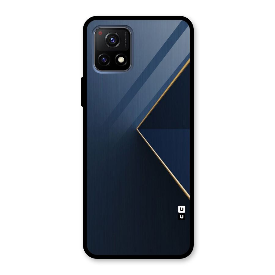Golden Blue Triangle Glass Back Case for Vivo Y72 5G