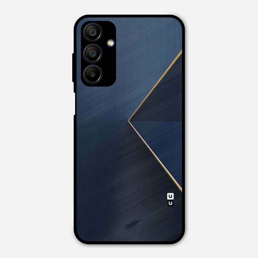Golden Blue Triangle Metal Back Case for Galaxy A15 5G