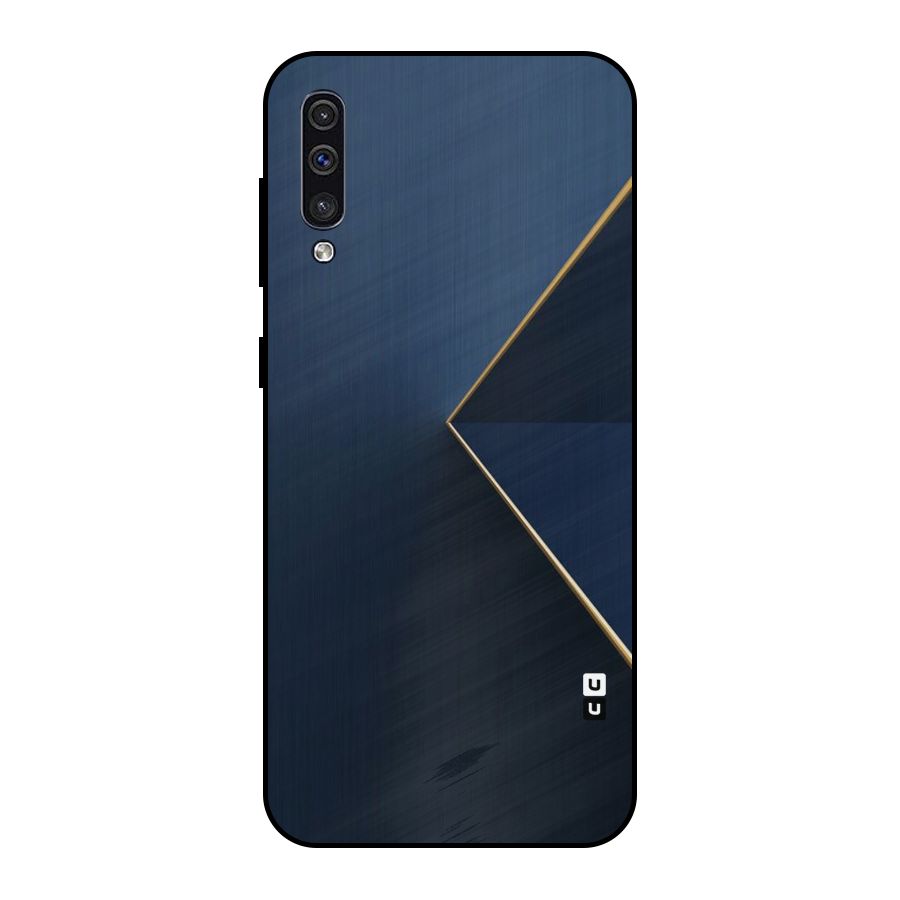 Golden Blue Triangle Metal Back Case for Galaxy A30s