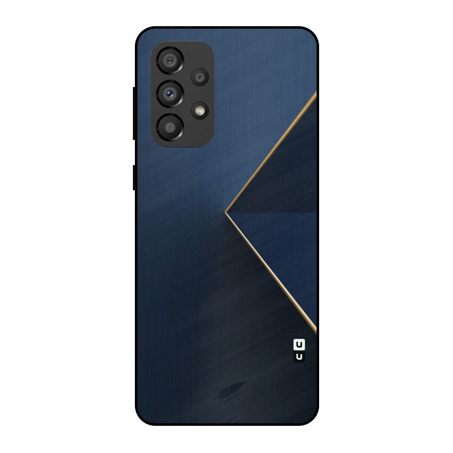 Golden Blue Triangle Metal Back Case for Galaxy A33 5G