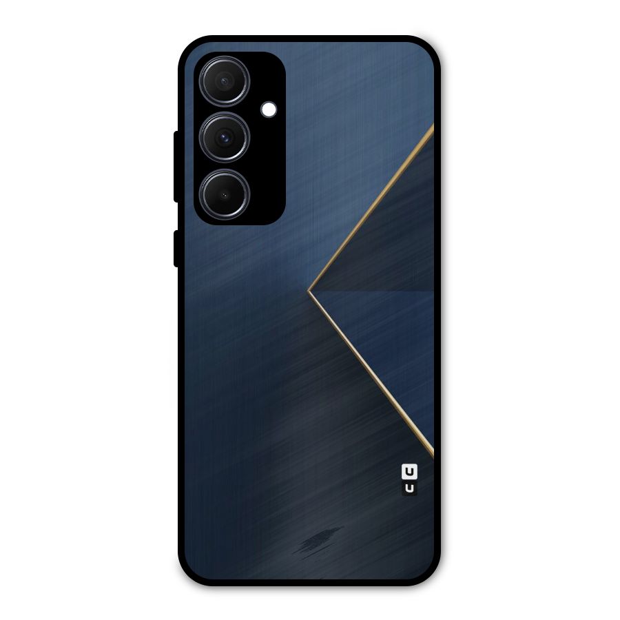 Golden Blue Triangle Metal Back Case for Galaxy A35