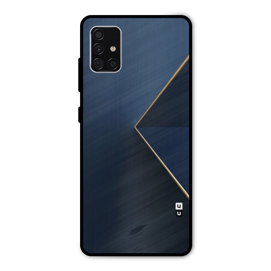 Golden Blue Triangle Metal Back Case for Galaxy A51